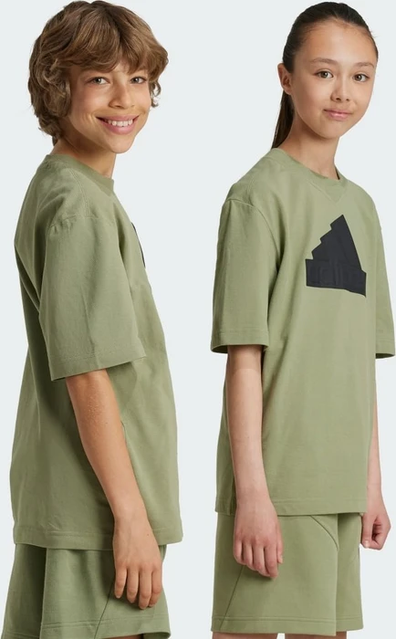 adidas Future Icons Logo Piqué T-Shirt kurzarm tent green/black (Junior)
