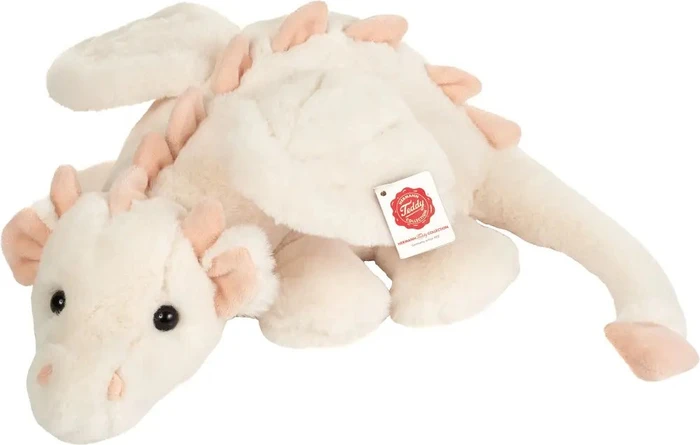 Teddy Hermann Drache Fluffy 32cm weiß-rosa