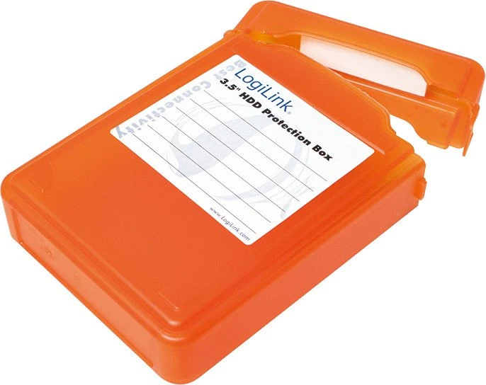 LogiLink Festplatten Schutz-Box, 3.5", orange