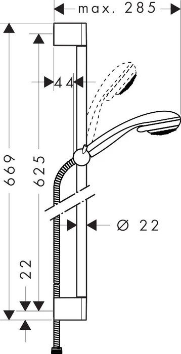 Hansgrohe Crometta 85 Brauseset Vario mit Brausestange 65cm