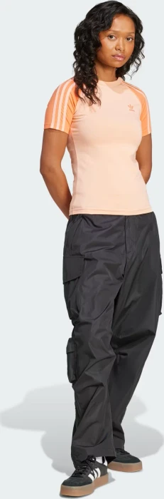 adidas Adicolor 3-Streifen Raglan Slim T-Shirt kurzarm glow pink (Damen)