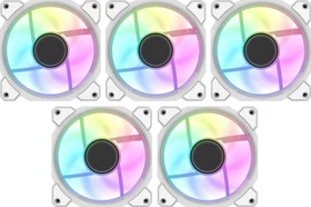 DarkFlash DR08 White 5-in-1, weiß, 120mm, 5er-Pack