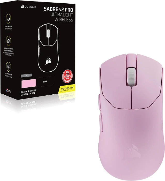 Corsair Sabre v2 Pro Ultralight Wireless, Pink, USB