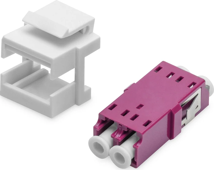 Digitus LWL/LWL-Kupplung, LC-Duplex auf LC-Duplex Kupplung, MM, OM4, Keystone-Modul