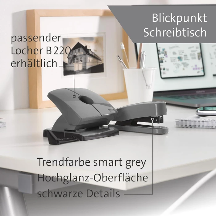 Novus B 2 Color ID 2.0 Hefter, Smart Grey