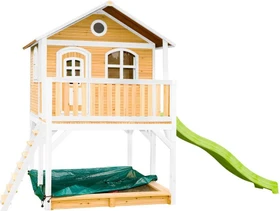 Axi Spielhaus Marc braun/weiß mit Rutsche hellgrün