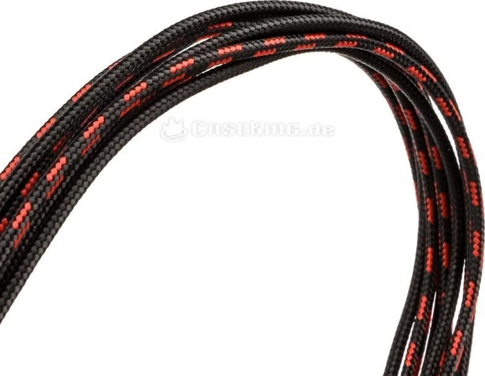 Phanteks Verlängerungskabel Kit für Netzteile, S-Muster schwarz/rot, 500mm
