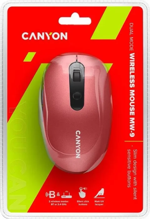 Canyon MW-9 Wireless Mouse Space Cherry, USB/Bluetooth