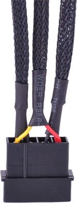 Phobya Molex auf 3-Pin Adapter, sleeved, 10cm/10cm/10cm, schwarz