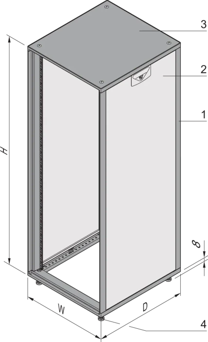 nVent Schroff Novastar, Slim Line 19" Schrankgestell 12HE, IP20, RAL 7021, 500mm tief