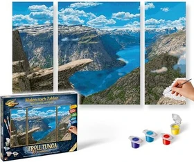 Schipper Arts & Crafts Malen nach Zahlen Trolltunga in Norwegen (Triptychon)