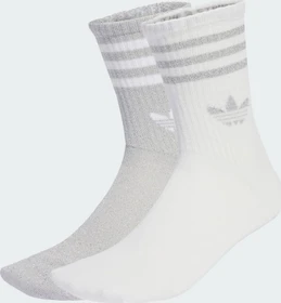 adidas 3-Stripes Glitter Crew Socken silver metallic/white, 2 Paare (Damen)