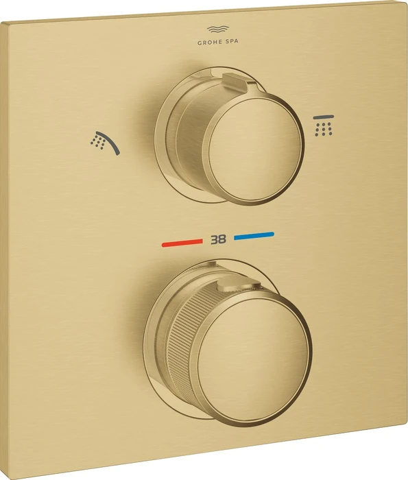 Grohe Allure Thermostat-Brausebatterie mit integrierter 2-Wege-Umstellung cool sunrise gebürstet