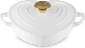 Le Creuset Gusseisen Herzbräter mit Herzknopf 1l white