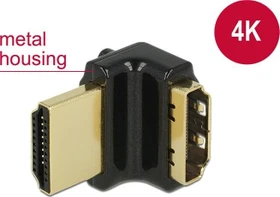 DeLOCK 4K HDMI Typ A Stecker/Buchse Adapter gewinkelt oben (65663)
