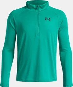 Under Armour Tech 2.0 Zip Funktionsshirt langarm geode green/black (Junior)