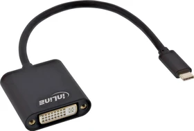 InLine Monitor Konverter USB Typ-C Stecker zu DVI Buchse schwarz (64103B)