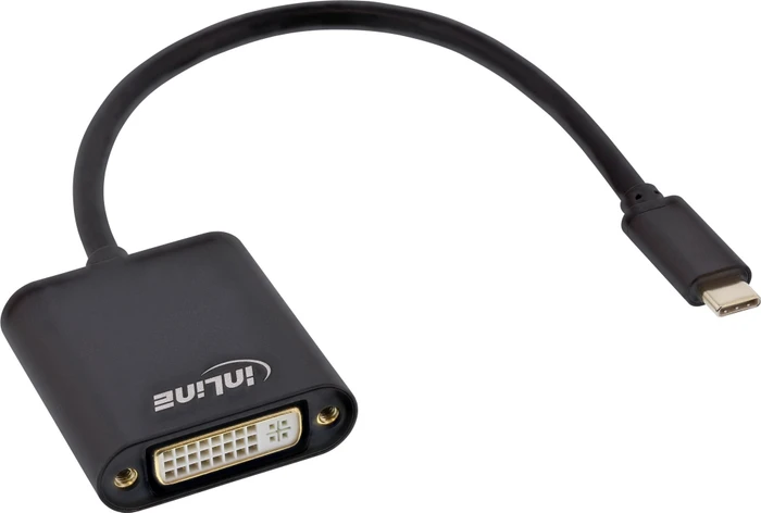 InLine Monitor Konverter USB Typ-C Stecker zu DVI Buchse schwarz