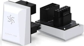 EZDIY-FAB 12VHPWR Winkeladapter 180°, Variante STD, Sense-Pins an der Oberseite, weiß, 450W
