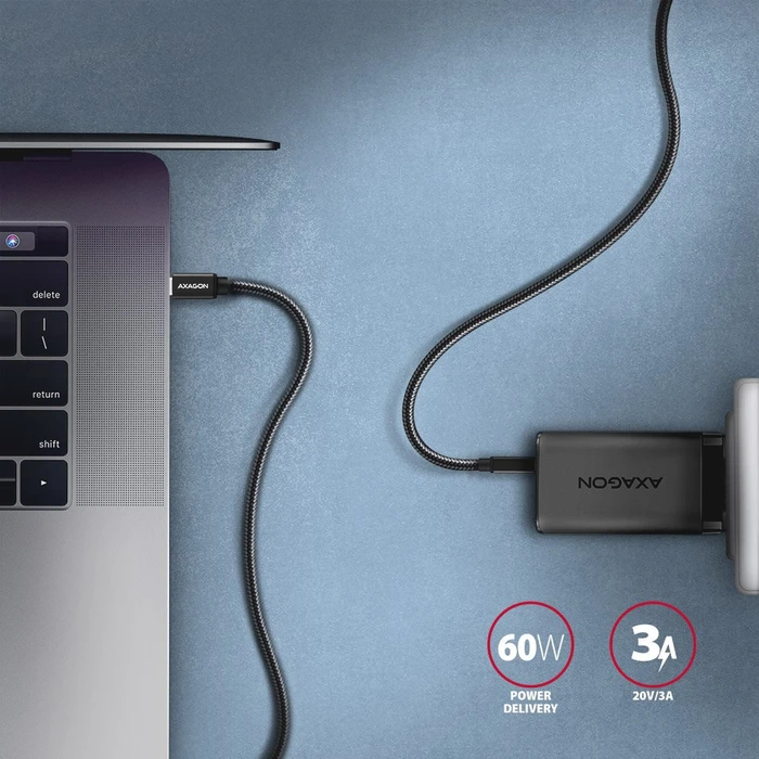 Axagon USB-C Kabel, USB 3.0, 5Gb/s, 60W PD, USB-C [Stecker] auf USB-C [Stecker], 1m