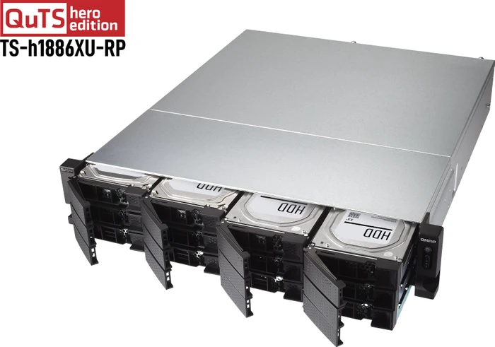 QNAP QuTS hero TS-h1886XU-RP-D1622-32G 9TB, 32GB RAM ECC, 2x SFP+ 10Gb/s, 2x RJ-45 10GBase-T, 2HE