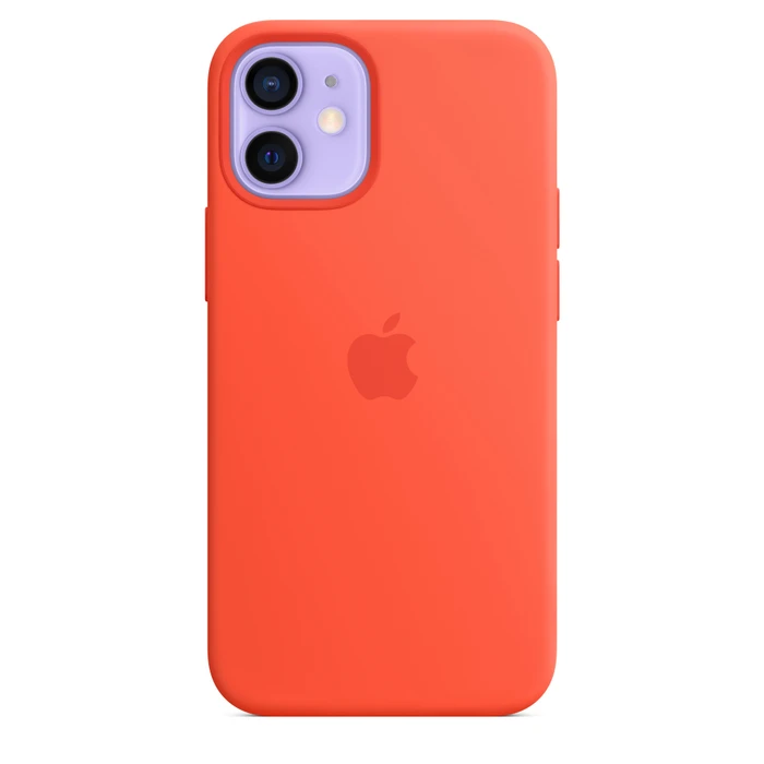 Apple Silikon Case mit MagSafe für iPhone 12 Mini leuchtorange