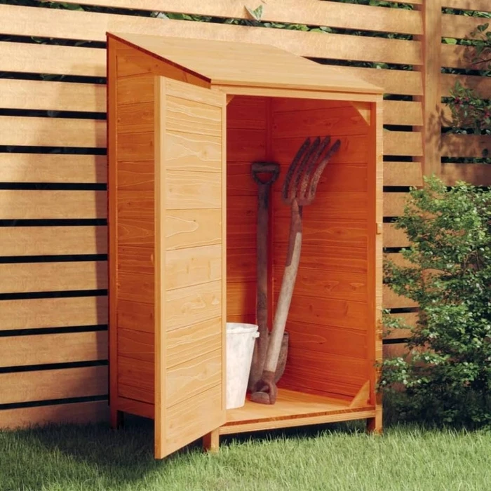 vidaXL Massivholz Geräteschrank 55x112cm braun
