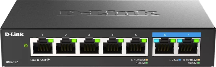 D-Link DMS-100 Desktop Gigabit Switch, 7x RJ-45