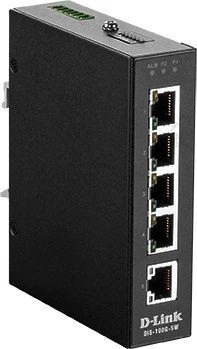 D-Link DIS-100G Industrial Railmount Gigabit Switch, 5x RJ-45