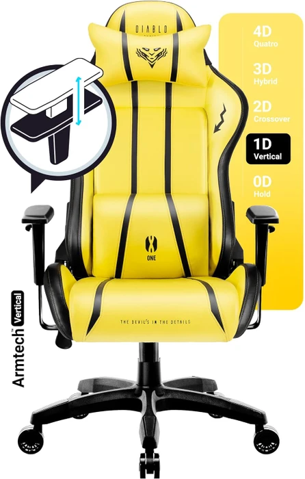 Diablo Chairs X-One 2.0 Normal Gamingstuhl, Electric Yellow, gelb/schwarz