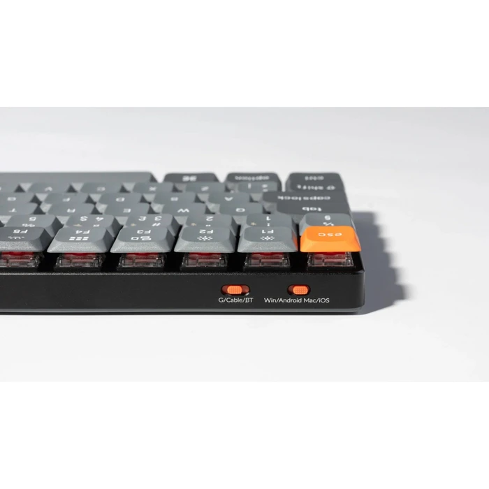 Keychron K3 Max, grau, LEDs RGB, hot-swap, Gateron LOW PROFILE 2.0 RED, USB/Bluetooth, DE