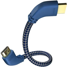 in-akustik Premium High Speed mit Ethernet HDMI 1.4 Kabel mit 90°-Stecker blau/silber, 2m