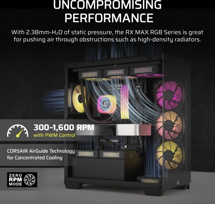 Corsair iCUE LINK RX140 Max RGB Expansion Kit, schwarz, 140mm