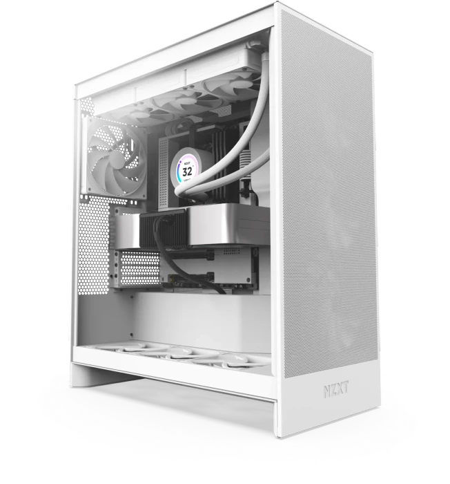 NZXT H7 Flow [2024] Matte White, Glasfenster