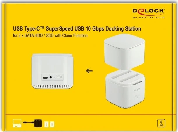 DeLOCK Dockingstation SATA 6Gb/s, USB-C 3.1