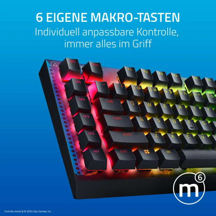Razer BlackWidow V4 X, Fortnite Edition, Razer YELLOW Linear Gen-3, USB, DE