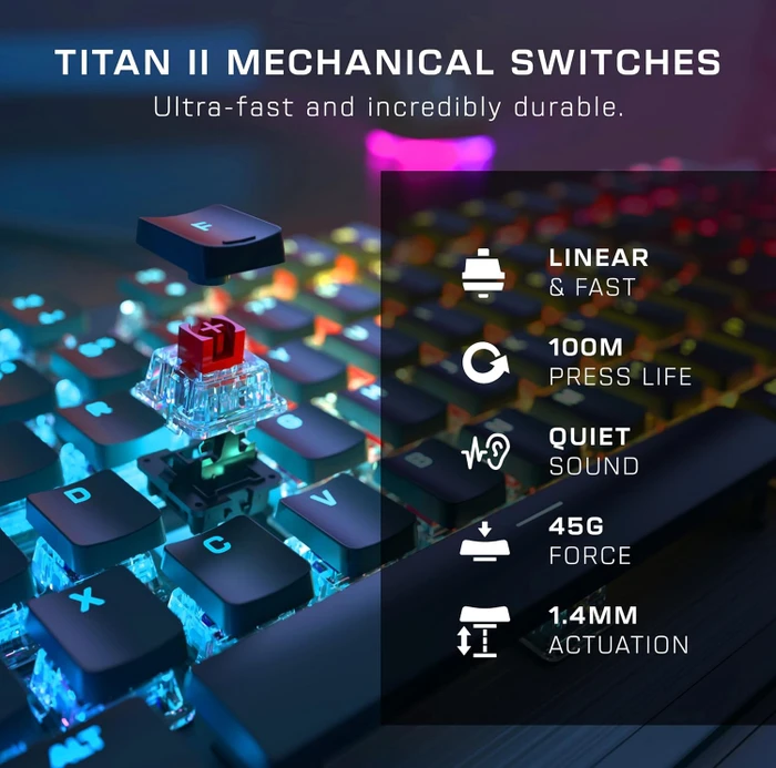 Turtle Beach Vulcan II, schwarz, LEDs RGB, TITAN II RED, USB, US