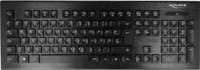 DeLOCK Water-Drop Tastatur kabellos, schwarz, USB, DE