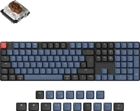 Keychron K5 Pro, schwarz/blau, LEDs RGB, hot-swap, Gateron LOW PROFILE 2.0 BROWN, USB/Bluetooth, DE