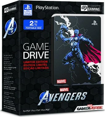 Seagate Game Drive for PlayStation - Marvel Avengers Limited Edition, 2TB, Thor, USB 3.0 Micro-B