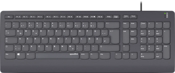 Speedlink HI-GENIC Antibacterial Keyboard, schwarz, USB, DE