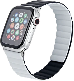 ISY Ersatzband Silikon ISB-2000 für Apple Watch 38mm/40mm/41mm schwarz/weiß