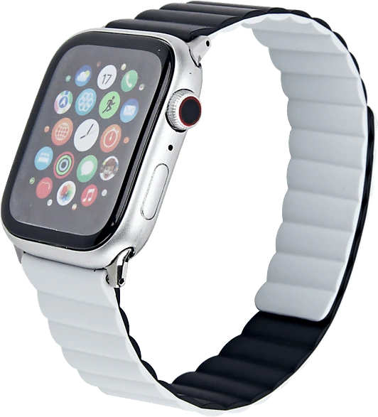 ISY Ersatzband Silikon ISB-2000 für Apple Watch 38mm/40mm/41mm schwarz/weiß