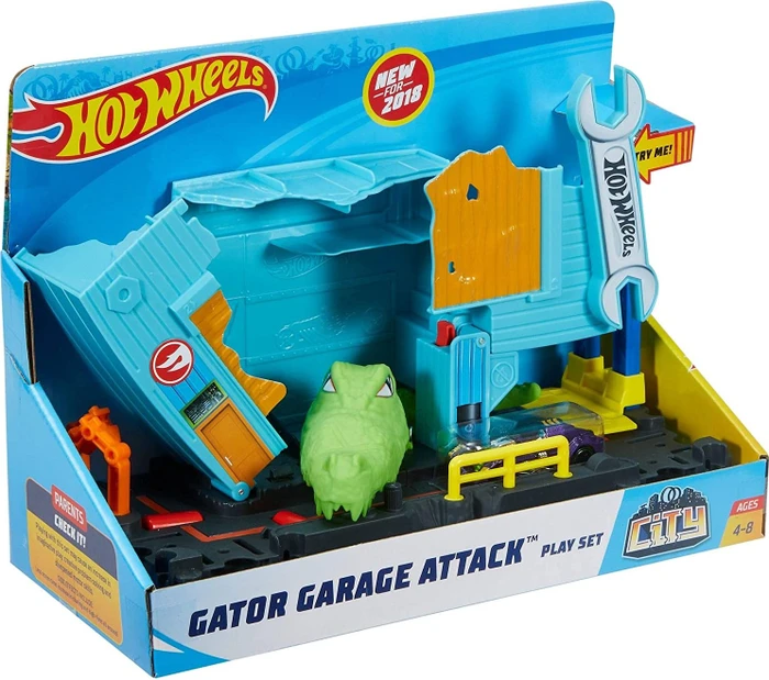 Mattel Hot Wheels City Kroko-Angriff Werkstatt Spielset