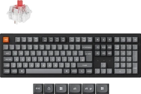 Keychron K10 Max, schwarz/grau, LEDs RGB, Keychron Super RED, USB/Bluetooth, DE (K10M-H1-DE)