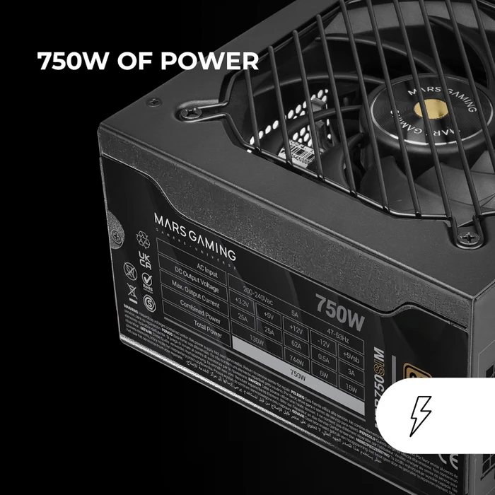 Mars Gaming MPB750SIM schwarz 750W, ATX