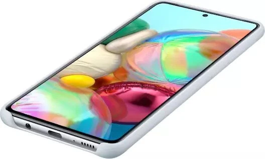 Samsung Silicone Cover für Galaxy A71 silber