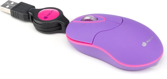 NGS Sin Laptop Mouse with Retractable Cable violett, USB
