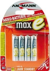 Ansmann maxE Micro AAA NiMH 800mAh, 4er-Pack