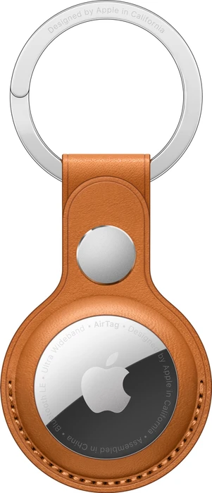 Apple AirTag Schlüsselanhänger aus Leder goldbraun